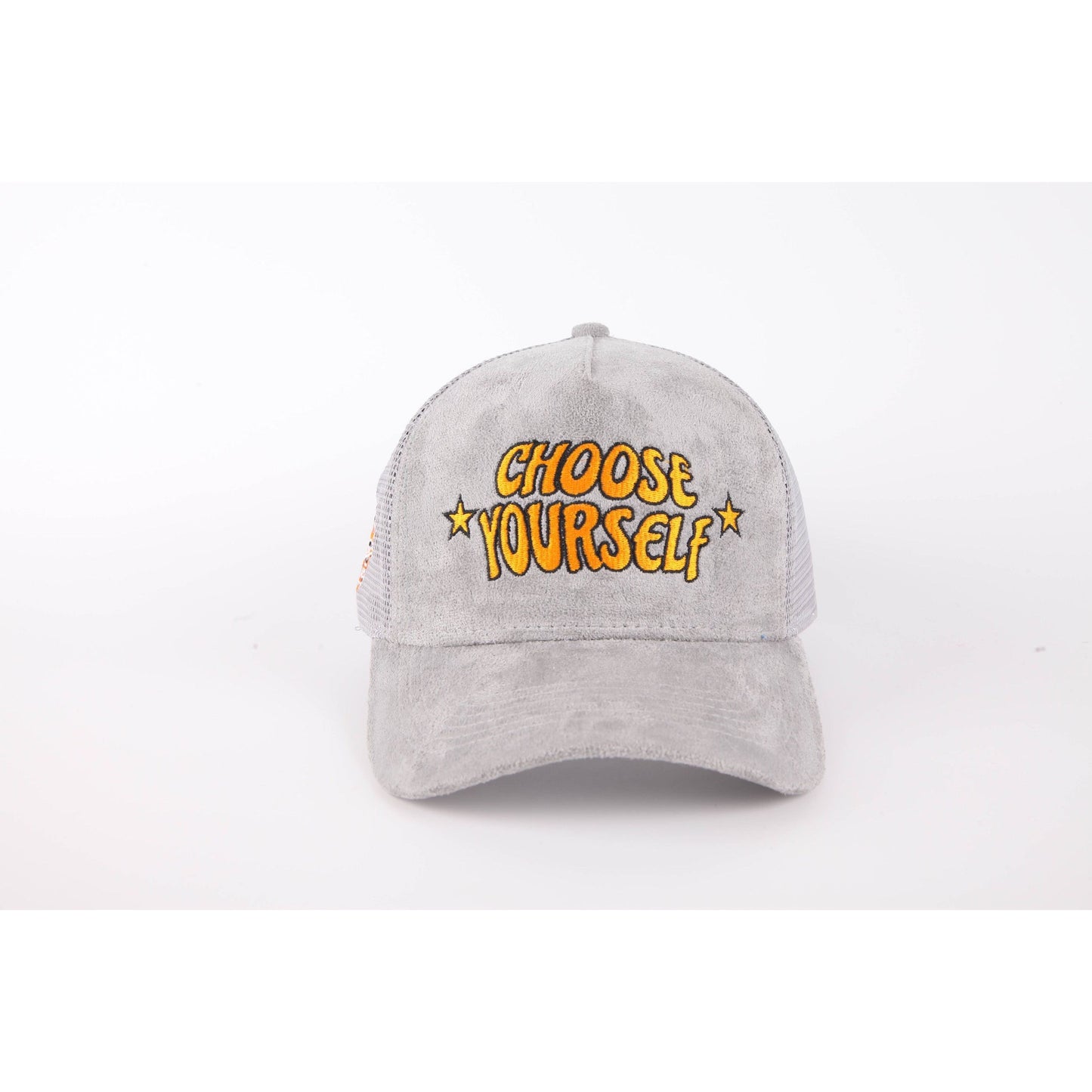 Choose Yourself Grey Suede Trucker Hat